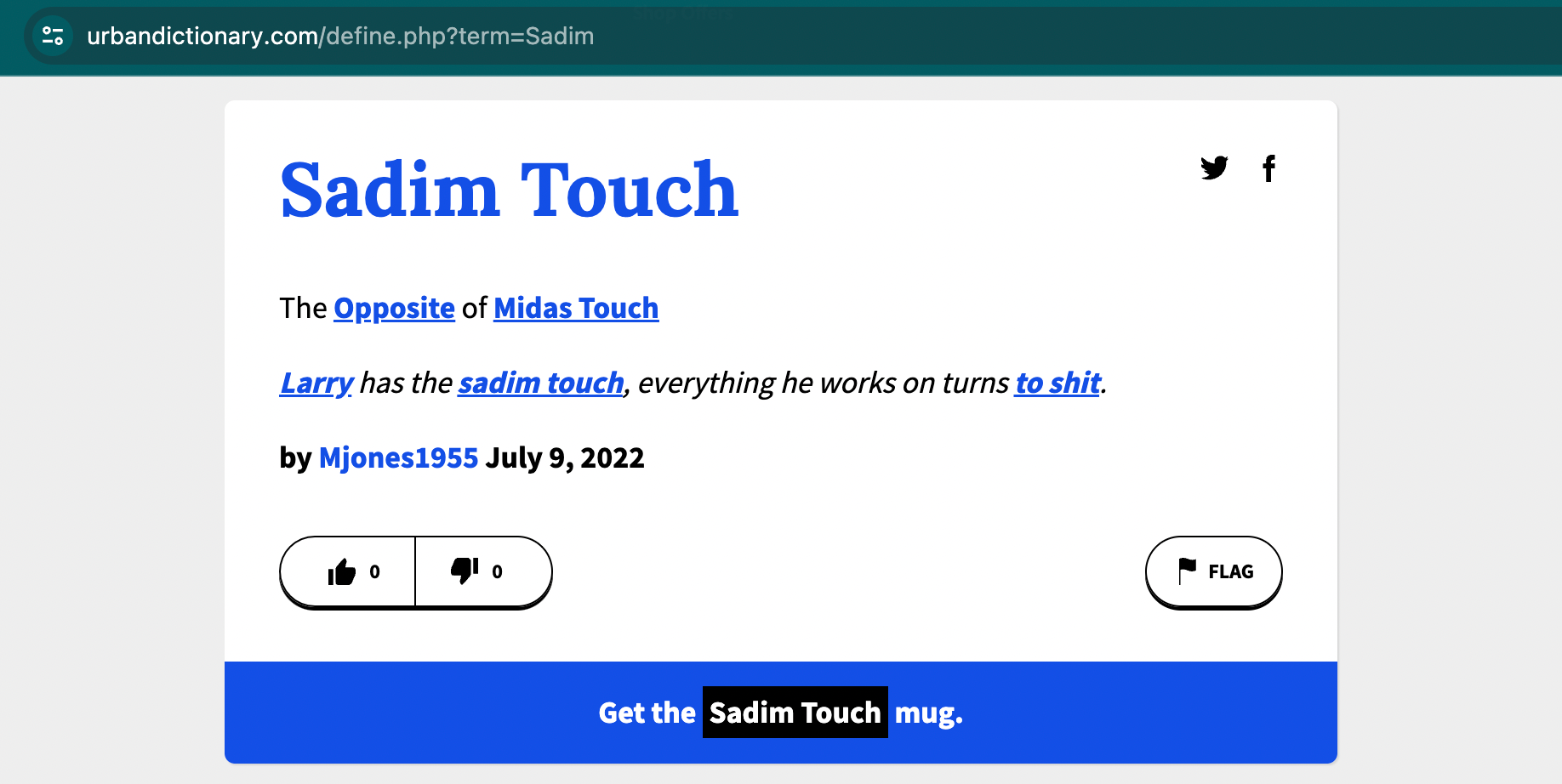 Từ điển hiện đại: Bàn tay của Midas và Sadim